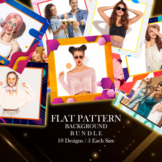 Abstract Flat Bundle (10 Designs) - 360 Photo Booth Template Overlays