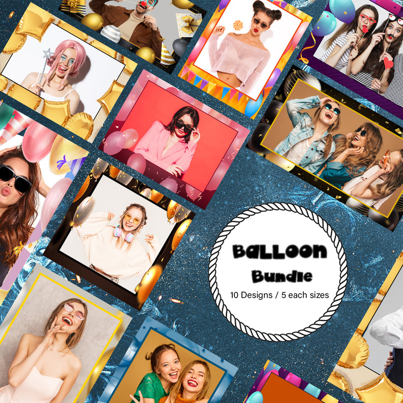 Load image into Gallery viewer, Balloon Bundle (10 Designs) - 360 Photo Booth Template Overlays
