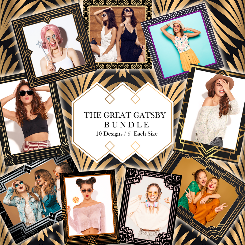 Load image into Gallery viewer, Great Gatsby Bundle (10 Designs) - 360 Photo Booth Template Overlays
