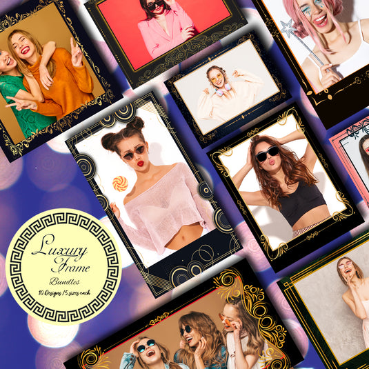 Luxury Frame Bundle (10 Designs) - 360 Photo Booth Template Overlays