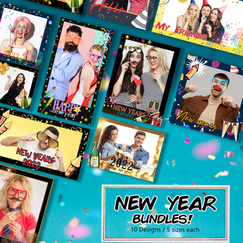 Load image into Gallery viewer, New Year Bundle (10 Designs) - 360 Photo Booth Template Overlays
