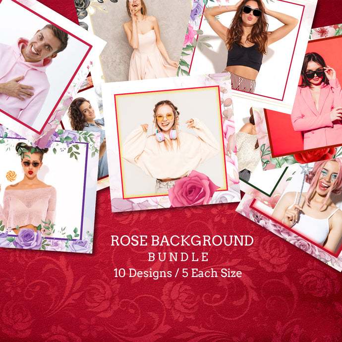Rose Bundle (10 Designs) - 360 Photo Booth Template Overlays