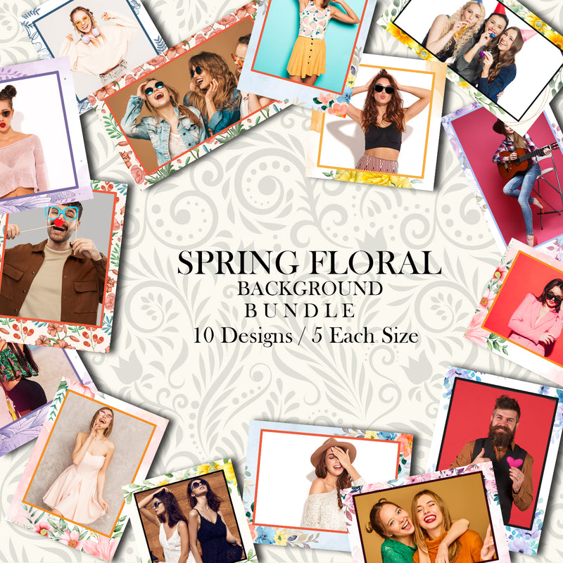 Load image into Gallery viewer, Spring Floral Bundle (10 Designs) - 360 Photo Booth Template Overlays

