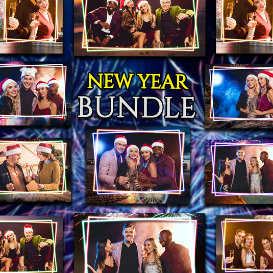 Fireworks Bundle (10 Designs) - 360 Photo Booth Template Overlays