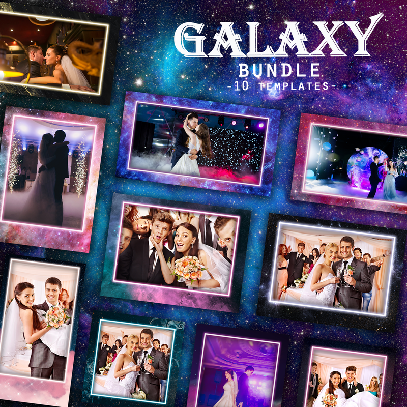 Load image into Gallery viewer, Galaxy Bundle (10 Designs) - 360 Photo Booth Template Overlays
