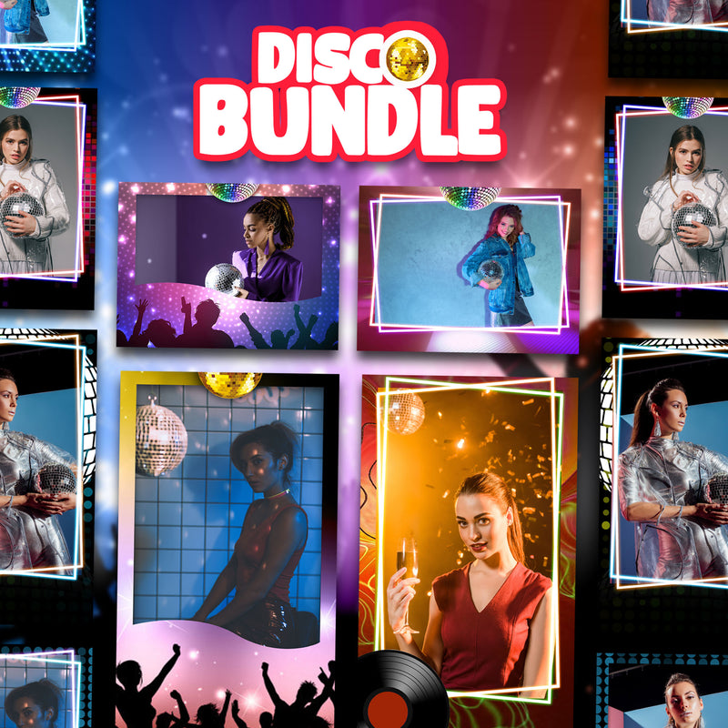 Load image into Gallery viewer, Disco Bundle (10 Designs) - 360 Photo Booth Template Overlays
