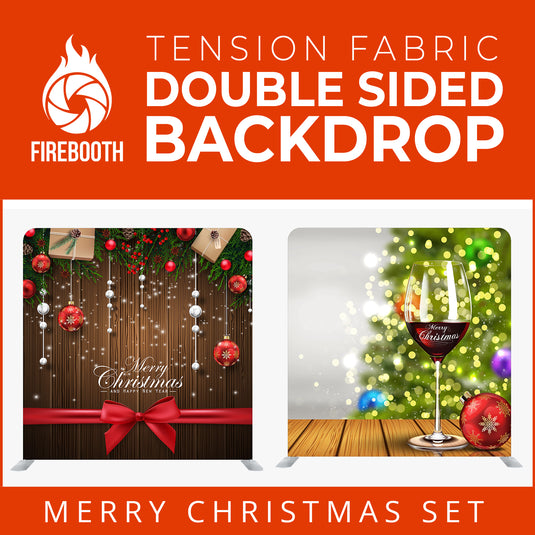 Christmas Set-10 Double Sided Square Tension Fabric Photo Booth Backdrop