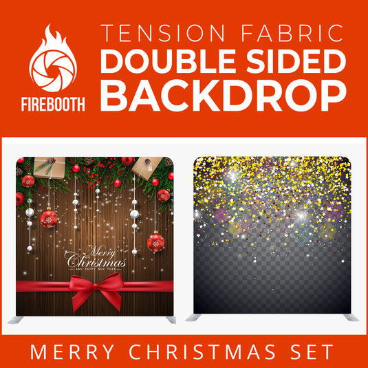 Christmas Set-11 Double Sided Square Tension Fabric Photo Booth Backdrop