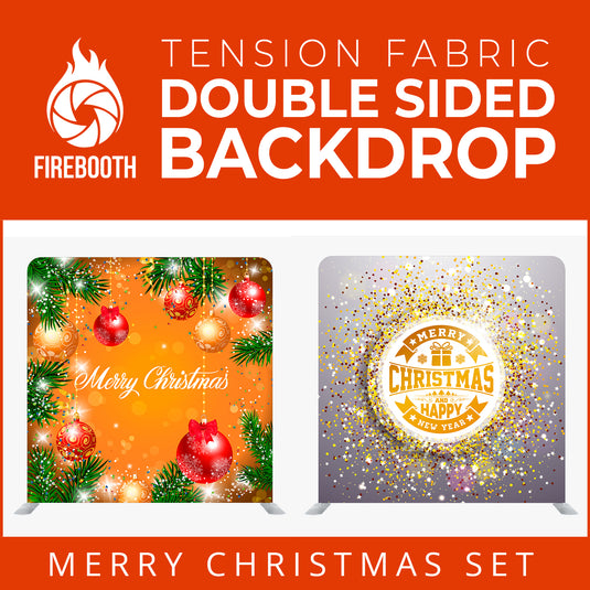 Christmas Set-16 Double Sided Square Tension Fabric Photo Booth Backdrop