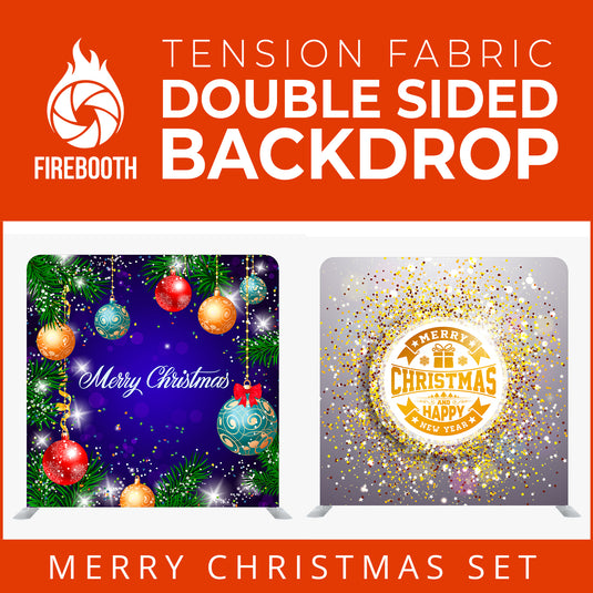Christmas Set-17 Double Sided Square Tension Fabric Photo Booth Backdrop