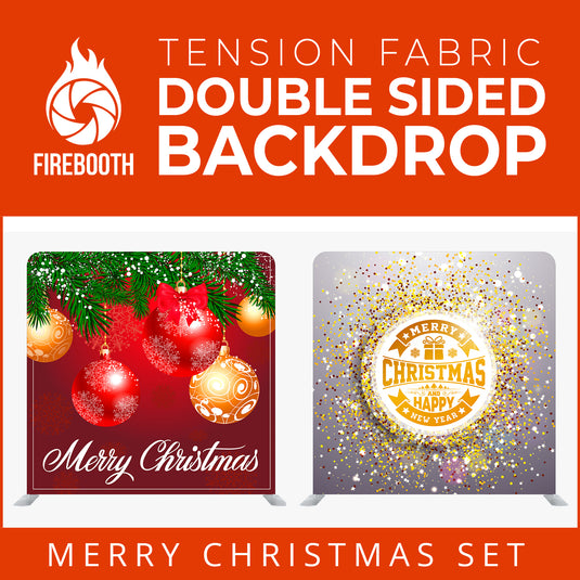 Christmas Set-18 Double Sided Square Tension Fabric Photo Booth Backdrop