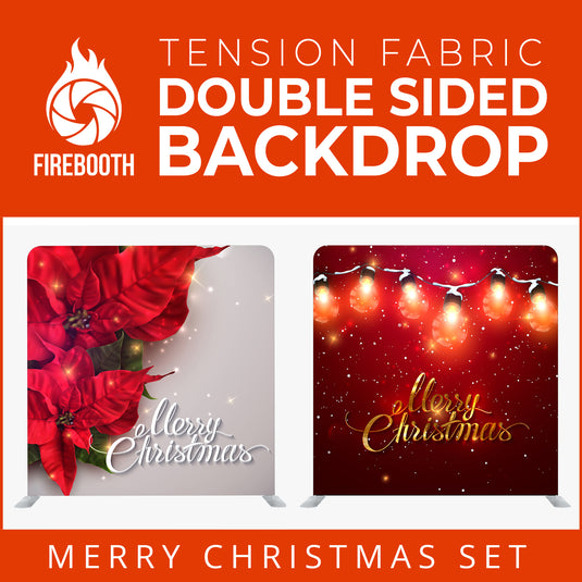 Merry Christmas Set26 Double Sided Tension Fabric Photo Booth Backdrop