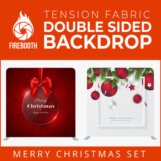 Merry Christmas Set27 Double Sided Tension Fabric Photo Booth Backdrop