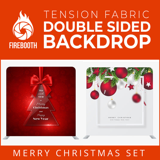 Merry Christmas Set28 Double Sided Tension Fabric Photo Booth Backdrop