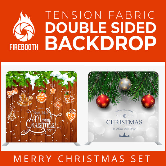 Christmas Set-30 Double Sided Square Tension Fabric Photo Booth Backdrop
