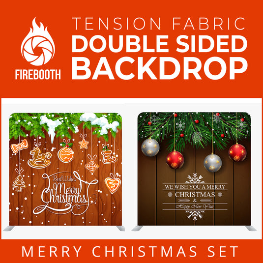 Christmas Set-31 Double Sided Square Tension Fabric Photo Booth Backdrop