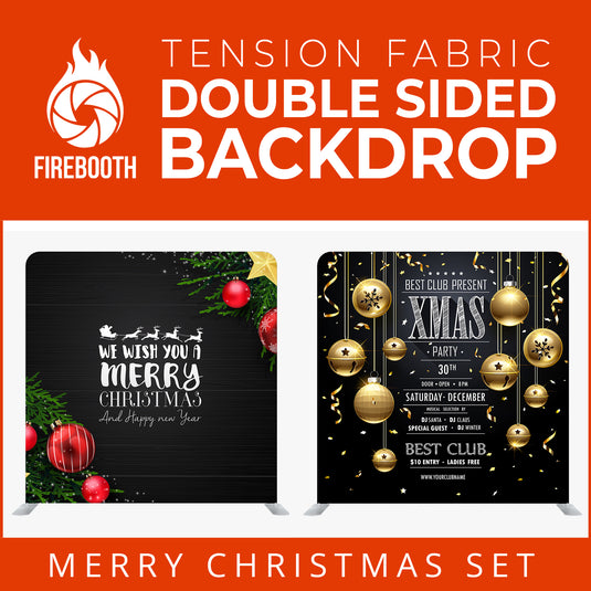 Merry Christmas Set32 Double Sided Tension Fabric Photo Booth Backdrop