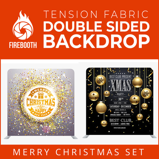 Merry Christmas Set37 Double Sided Tension Fabric Photo Booth Backdrop