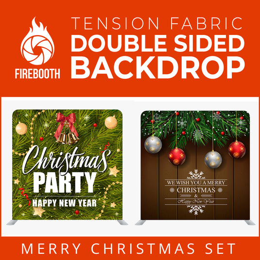 Christmas Set-34 Double Sided Square Tension Fabric Photo Booth Backdrop