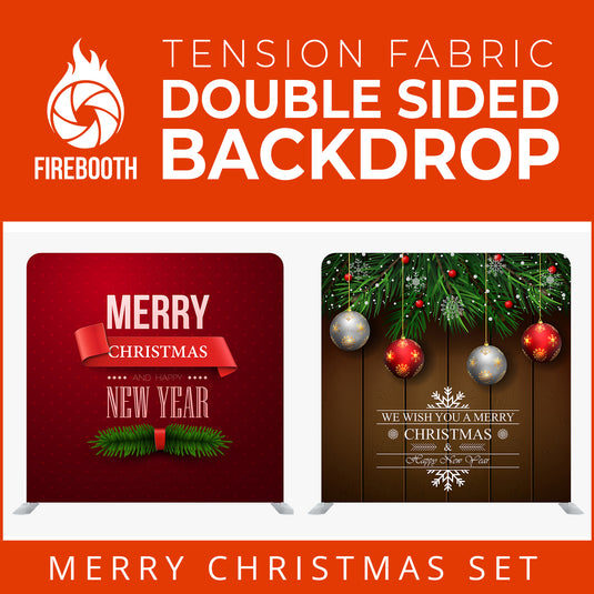 Christmas Set-36 Double Sided Square Tension Fabric Photo Booth Backdrop