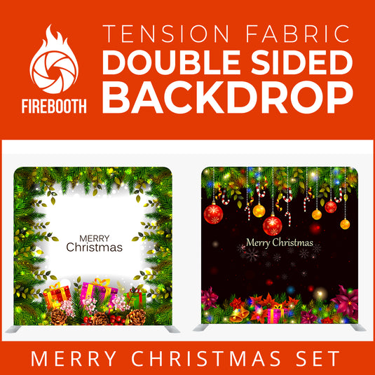 Christmas Set-39 Double Sided Square Tension Fabric Photo Booth Backdrop