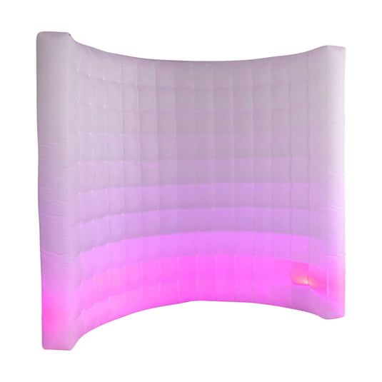 White LED Inflatable Photo Booth Curved Wall