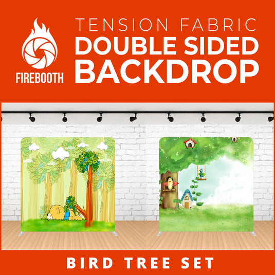 Bird Tree Set Double Sided Tension Fabric Photo Booth Backdrop