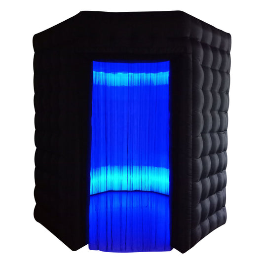 Black LED Inflatable Photo Booth Octagon Enclosure