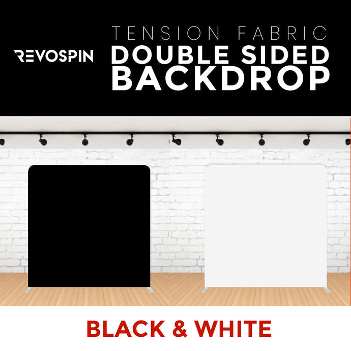Black and White Double Sided Tension Fabric Photo Booth Backdrop