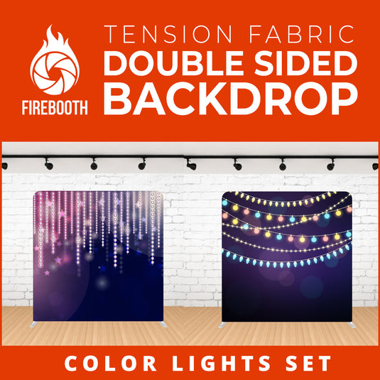Color Lights Set-8 Double Sided Tension Fabric Photo Booth Backdrop