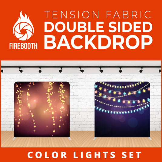 Color Lights Set-9 Double Sided Tension Fabric Photo Booth Backdrop
