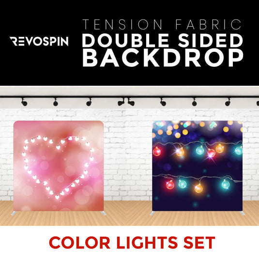 Color Lights Set-4 Double Sided Tension Fabric Photo Booth Backdrop