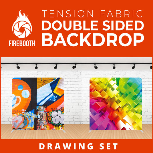 Drawing Set Double Sided Tension Fabric Photo Booth Backdrop