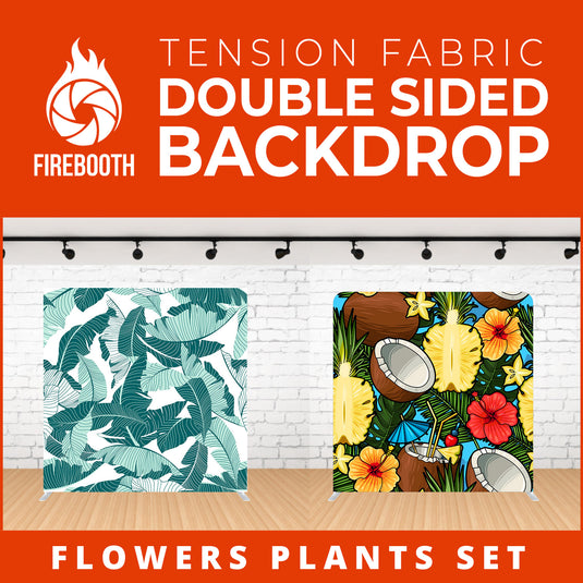 Flower Plants Set-1 Double Sided Tension Fabric Photo Booth Backdrop