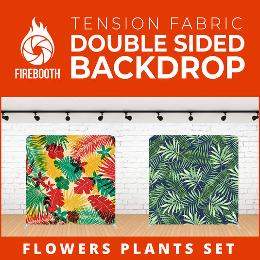 Flower Plants Set-5 Double Sided Tension Fabric Photo Booth Backdrop