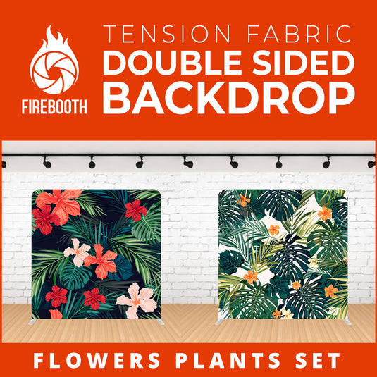 Flower Plants Set-7 Double Sided Tension Fabric Photo Booth Backdrop