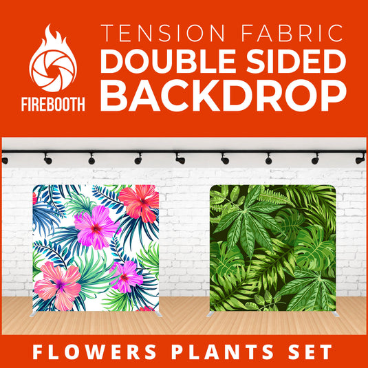 Flower Plants Set-8 Double Sided Tension Fabric Photo Booth Backdrop