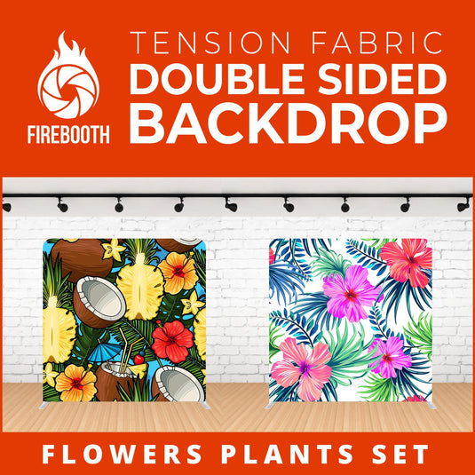 Flower Plants Set-9 Double Sided Tension Fabric Photo Booth Backdrop