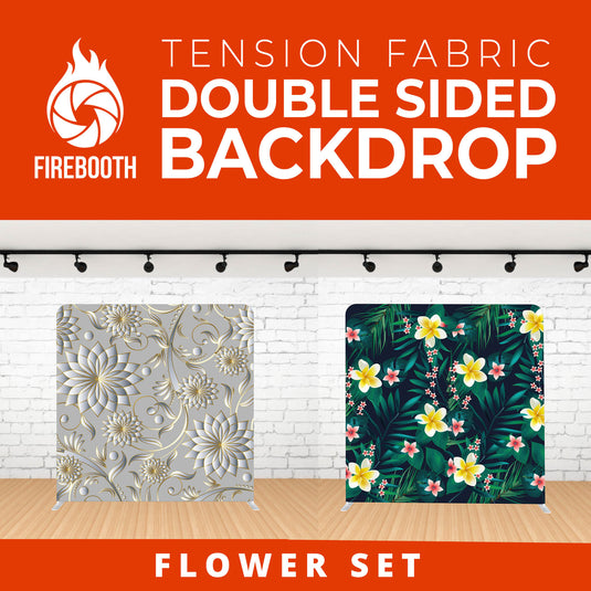Flower Set-1 Double Sided Tension Fabric Photo Booth Backdrop