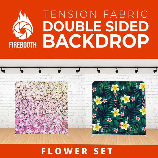 Flower Set-4 Double Sided Tension Fabric Photo Booth Backdrop