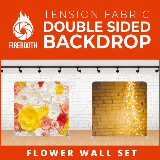 Flower Wall Set Double Sided Tension Fabric Photo Booth Backdrop
