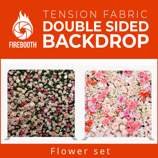 Flower Set1 Double Sided Tension Fabric Photo Booth Backdrop