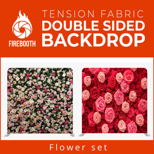 Flower Set2 Double Sided Tension Fabric Photo Booth Backdrop