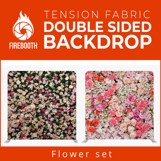 Flower Set Double Sided Tension Fabric Photo Booth Backdrop