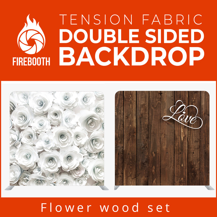 Flower Wood Set Double Sided Tension Fabric Photo Booth Backdrop