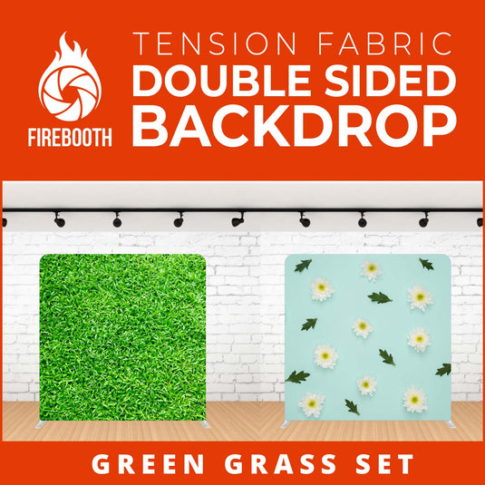 Green Grass Set Double Sided Tension Fabric Photo Booth Backdrop
