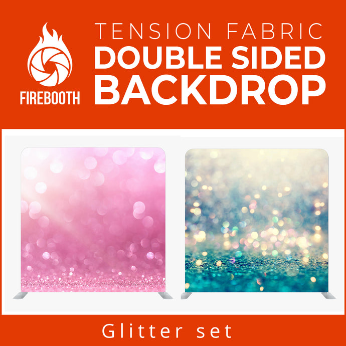 Glitter Set2 Double Sided Tension Fabric Photo Booth Backdrop