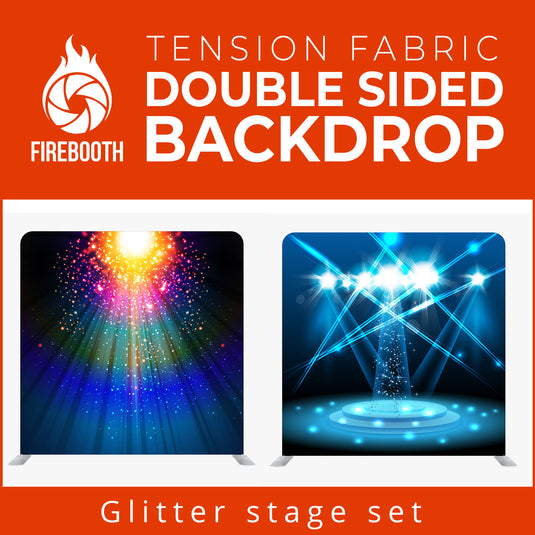Glitter Stage Set5 Double Sided Tension Fabric Photo Booth Backdrop