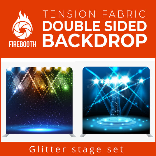 Glitter Stage Set6 Double Sided Tension Fabric Photo Booth Backdrop