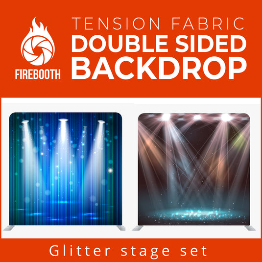 Glitter Stage Set Double Sided Tension Fabric Photo Booth Backdrop